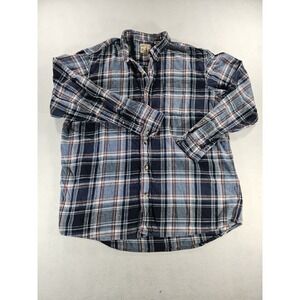 RedHead Men 2XL Plaid Flannel Shirt Blue White Red Heavyweight Outdoor Button Up